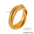 Polierter 18k vergoldeter Edelstahl Armreif mit elastischer Spiralstruktur Details - Kleiner Goldener Armreif (Z010)