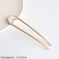 Épingle à cheveux dorée en U avec incrustation d'émail blanc pour coiffures élégantes - Croissant de Lune Blanc (67#) / 10,5x2 cm / Blanc