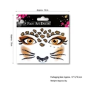 Leopard face art decor sticker with orange eyes and gold glitter for costume parties - Leopard Face Stickers