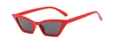Vintage red cat eye sunglasses with dark gray lenses for a retro fashion aesthetic - Red Frame Grey Lens