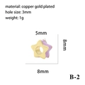 Purple enamel star-shaped bead with copper gold plating and 3mm hole for DIY jewelry - Purple Star (B-2)