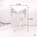 Silver bow shoe charm with white rhinestones, size 2.3cm x 3.5cm, weight 7g details - D2477 23mm*35mm Silver Rhinestone Ribbon Bow