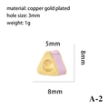 Pink heart pendant in gold-plated copper with 3mm hole size and 8mm dimensions - Pink Triangle (A-2)