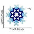Detailed blue snowflake embroidered patch size 7cm by 7cm with weight specification - Snowflake Patch 43#
