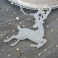 Sparkling white glitter reindeer hanging ornament for festive Christmas home decoration - Crystal White Reindeer