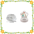 Easter rabbit floral silicone mold for DIY resin candle holders with 4.2-inch round base - Round 1-Hole Base 005