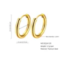 25mm gold plated titanium steel hoop earrings with 20mm inner diameter minimalist design - 2.5*20mm / Gold