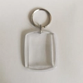 Clear acrylic photo frame keychain with rectangular rounded edges and metal ring - Rectangle 4x5cm