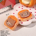 Cute resin bear bread charm for DIY crafts, golden miniature dessert accessory 1.8cm - Bear Toast Bread