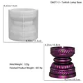Silicone mold set for vintage Turkish lamp base DIY projects with dimensions and finished product - Turkish Lamp Base Silicone Mold (D6077-3)