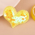 Sparkly yellow heart sequin hair clip for girls with a shiny metallic finish - Yellow Hair Clip