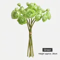 Artificial green Ranunculus wedding bouquet for bridal decor, height approx 26cm - Height approx 26cm / Green