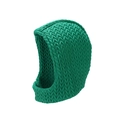 Quilted green aviator trapper hat with warm earflaps and thermal textured knitting - Green