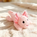 Soft pink axolotl plush toy with cute gills and fluffy texture for kids' comfort - 28cm / Pink Axolotl