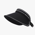 Visière de soleil noire pour femme avec large bord et sangle élastique réglable - Réglable / Noir