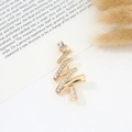 Golden Christmas tree brooch with clear rhinestones on a minimalist white background - Style 56 (5.5*2.7cm)