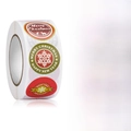 8 Christmas Santa Claus sticker roll with assorted festive holiday designs and patterns - 1 Inch / 2.5cm / Style D
