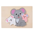 Educational wooden 3D koala family jigsaw puzzle for toddlers with smooth edges - Mouse Group