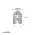 Silver letter A pendant with clear zircon inlay, size 6x9mm and 1.1g weight - Silver Zirconia Letter Pendant Only (Without Chain)