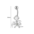 Silver bow belly button ring with heart zircon and butterfly pendant jewelry - #9 Bowknot