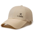 Casquette de sport kaki séchage rapide avec panneaux latéraux perforés au laser - Réglable / Kaki