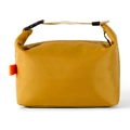 Yellow insulated lunch bag with waterproof grid fabric and black buckle closure design - Yellow