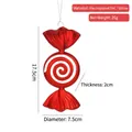Addobbo natalizio a forma di caramella rossa con spirali glitterate, lungo 17,5 cm - Grande Caramella Rotonda a Spirale - 17.5cm / Grande Caramella a Spirale Rossa Galvanizzata