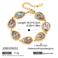Pulsera de acero inoxidable en oro 18K con 7 incrustaciones de concha abulón - Pulsera / Dorado