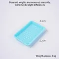 Bright blue 5cm rectangular miniature dollhouse tray with faux woven plastic texture - Blue