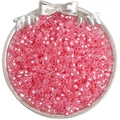 Faceted pink glass beads in a silver tray for handmade jewelry and DIY necklaces - Style 28 4mm Red (140pcs)
