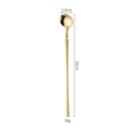 Golden stainless steel long handle spoon, 20cm length, 2.9cm width, 36g weight - Gold (Iced Spoon)