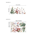 Christmas wall decal set with Santa and snowman motifs for holiday window decoration - Watercolor Santa Snowman Set / 30x90cm*2 Sheets