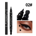 Double-ended waterproof eyeliner pen with fine tip and heart-shaped stamp in shade 02# - 2# Heart Stamp