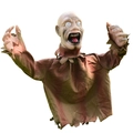 Animated zombie ghost groundbreaker with striped clothes for Halloween decor - Small Swinging Ghost / Coffee
