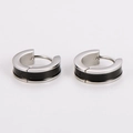 Minimalistische Creolen aus Edelstahl in Silber und Schwarz für den Alltag - Stil 3 / Versilbert Schwarz