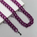 Transluzente lila Acryl-Gliederkette für Brillen mit verstellbaren Gummischlaufen - Dunkellila