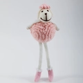 Ciondolo pecora in feltro di lana rosa e bianco con trama a maglia per decorazione - Pecora Rosa
