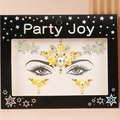 Glittering yellow facial gemstone stickers with iridescent rhinestones for music festivals - HF-043 Yellow Iridescent