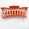 12cm large bow claw clip in matte peach orange finish for women's hairstyle - Champagne