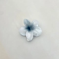 Elegant frangipani hair claw clip with dark blue and white gradient flower design - Medium Approx 6x5x3.8cm / White (Gray Core)