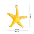 Gold starfish charm with granular texture and measurement details 23.1mm by 20.3mm - DZ-3022 Gold Starfish