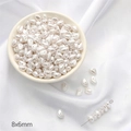 Glänzende weiße 8x6mm tropfenförmige ABS Perlen für DIY Schmuck und Bastelbedarf - Stil 36 Halbkreis 8x6mm Weiß 30 Stk./Packung
