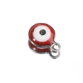 Goldener Edelstahl-Anhänger Türkisches Böses Auge in Rot und Weiß mit Emaille-Finish - Rot-Stahl