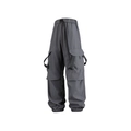 Pantaloni cargo grigio scuro con vita elastica e ampie tasche laterali funzionali - M / grigio scuro