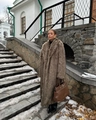 Elegant long faux fur coat in brown with plush texture for winter outdoor warmth - S / Camel