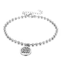 Bracciale a sfere argentato con pendente albero della vita cavo e catena di estensione - Bracciale Color Acciaio (KB167227-Z)