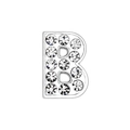 Rhinestone letter B charm in silver chrome alloy for DIY pet collar and jewelry making - 10mm / Letter B with Rhinestone