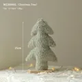 Green plush Christmas tree gnome doll decoration with warm LED lights and wooden base - WZ20046G Green Plush Tree