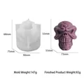 Silikonform in Totenkopf-Form für DIY Halloween Kerzen und Harz mit Maßangaben - Runen-Totenkopf-Form