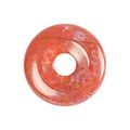 Polished red natural agate crystal donut pendant with marbled textures and a smooth finish - India Agate